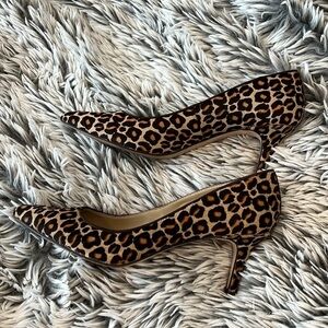 Ann Taylor Animal Leopard Print Dyed Calf Hair Heels Size 8.5
